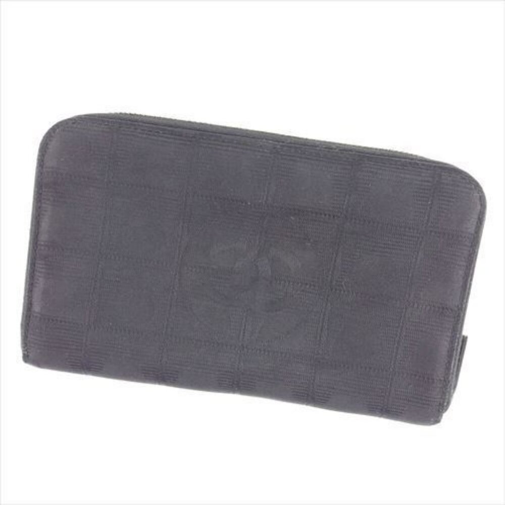 Chanel Wallet Purse New travel line Black Nylon Woman Authentic Used